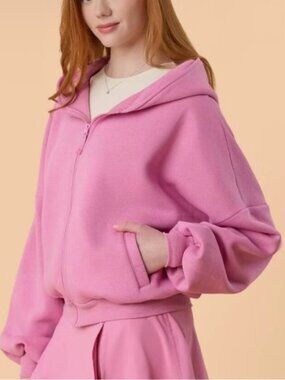 Blogilates byTarget X Women's Pink Marshmallow Zip Hoodie.